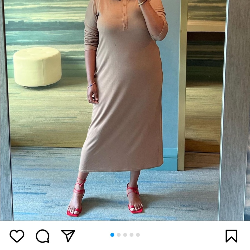 Tibi // NWT Wool Jersey Polo Shirtdress in Sand